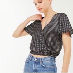 UO Polka Dot Surplice Top